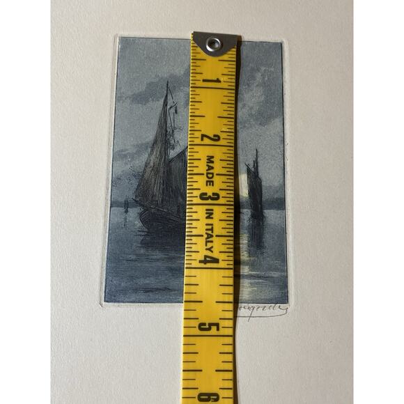 Huguet — Hand-Colored Aquatint Etchings, Twilight Fishing Boats (Pair) - Picture 14 of 15